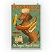 Dachshund - Retro Hotdog Ad (9x12 Collectible Art Print, Wall Decor Travel Poster)