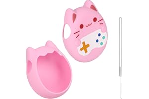 Silicone Case Cover for Tamagotchi Paradise, Shockproof Cute Cat Cartoon Silicone Protection Case with Lanyard Anti-Drop Scre