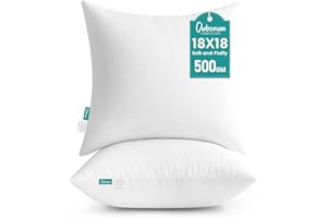 Oubonun 18 x 18 Throw Pillow Inserts - Soft, Plush & Decorative Down Alternative Pillows for Couch Sofa Bed, Machine Washable