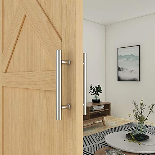 JUBEST 12" Push Pull Door Handle Stainless Steel,Double Sided H Shape