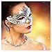 Masquerade Mask Shiny Metal Rhinestone Venetian Pretty Party Evening Prom Mask (Silver Gray)