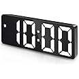 OQIMAX Digital Alarm Clock for Teens, Alarm Clocks with Large LED Display, USB/Battery Powered LED Desk Clock with Temperature Snooze 3 Adjustable Brightness Voice Control 12/24H for Bedrooms Kids