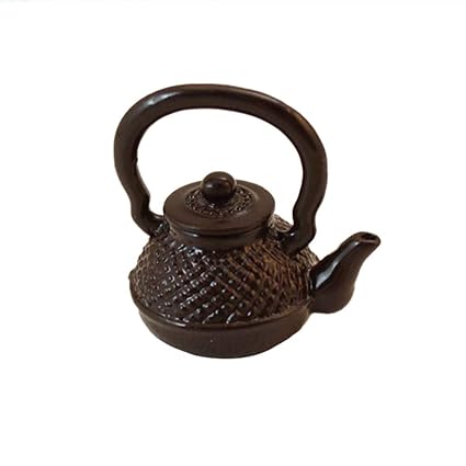 XuBa Mini Retro Texture Metal Simulate Kettle for 1:12 Doll House Decoration