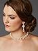 Mariell 2-Row Glass Pearl & Crystal Back Drop Bridal Necklace for Weddings & Prom - Handmade in The USA