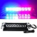 Strobelight Bar High Intensity 8 LED Windshield Emergency Warning Strobe Lights with Retractable Cable & 4 solid Sucker (Blue&Red)