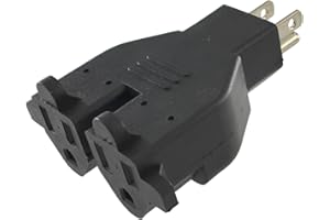 Conntek RL-30104 U.S. 3-Prong Heavy Duty Dual Outlet Adapter, Black