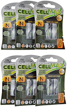CellMax CM-LR1-BP2 - (12) 1.5-Volt Super Alkaline Button N Batteries (6, 2-Packs)