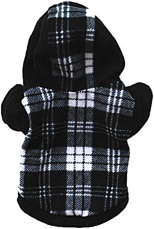 OOEOO Dog Coat Pet Clothes Hoodie Warm Soft Sweater Fleece Puppy Plaided Apparel Jacket