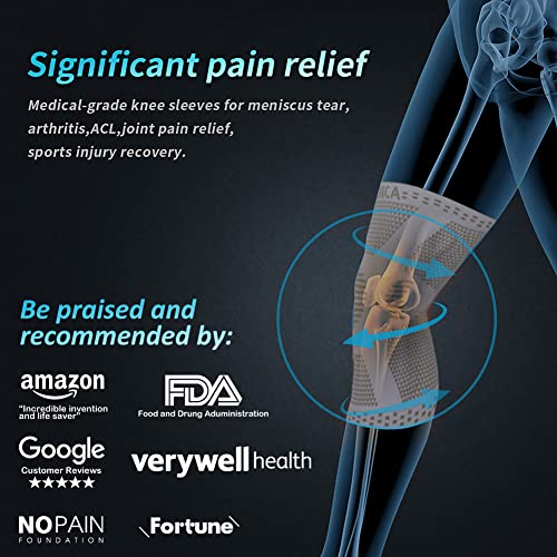 NEENCA Copper Knee Braces for Knee Pain Women & Men 2 Pack Copper