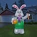 Holidayana Inflatable Giant 8 Ft. Bunny With Paintbrush Inflatable Featuring Lighted Interior / Airblown Inflatable Easter Decoration With Built In Fan And Anchor Ropes