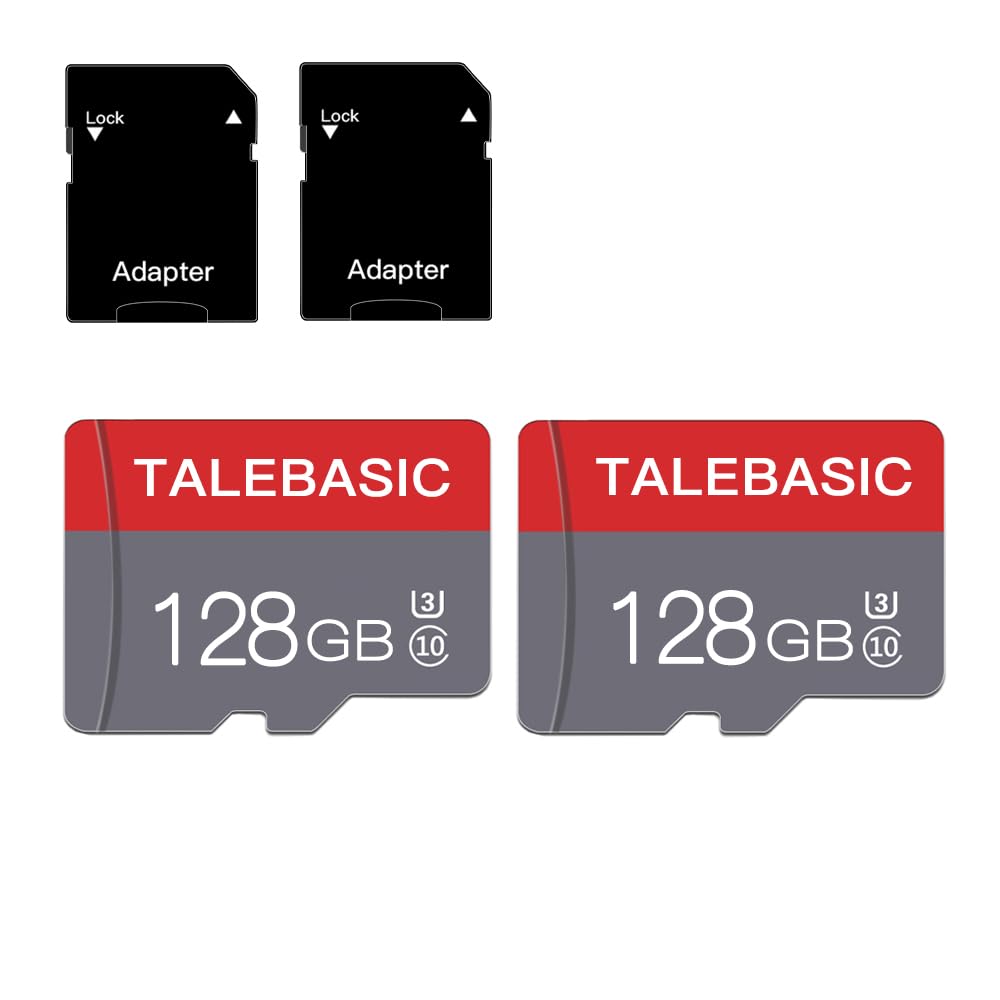 Photo 1 of 2 Pack 128GB Memory Card Class 10 Flash Card Fast Speed TF Card with Adapter for Tablet/Mobile Phone/Camera/Car Audio/Game Console(2 Pcs 128GB)