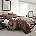 3-piece Luxury 100% Egyptian Cotton Duvet Cover Set,Smooth & Ultra Soft(King, Coffee)