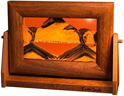 Exotic Sands Men's Gift - Sm13 Small Alder Frame (Sunset Orange) The Perfect Men's Gift - Best Fathers Day Present. Moving, Sifting Liquid Sands Make Desert scapes.