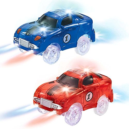 ONTOPON Track Accessory with 2 car Toy- Tunnel with 2 Race Car(Blue + red)