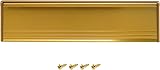 Zavia Internal Letterbox Draught Excluder 11.5 Inch Brass Metallic Plate view 1