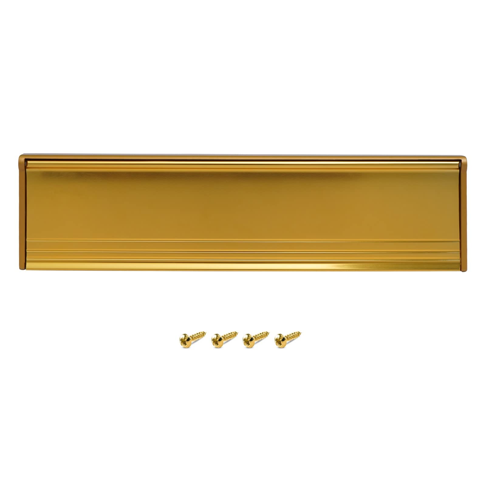 Internal Letterbox Draught Excluder 11.5 Inch (29.3cm) Metal Draught Letter Plate Seal Letter Box Flap - Prevents Draughts Coming Through The Letter Box - for Wood or uPVC Doors - Brass