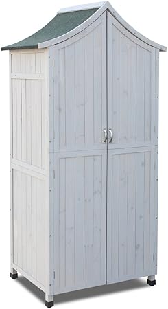 Habau Gartenschrank Schwungdach 93 5 X 56 5 X 186 5 Cm Amazon De Garten