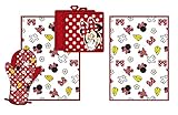 Disney Minnie Bow Shoe Glove Flower Parts Kitchen Towel Set [4-Piece Set]