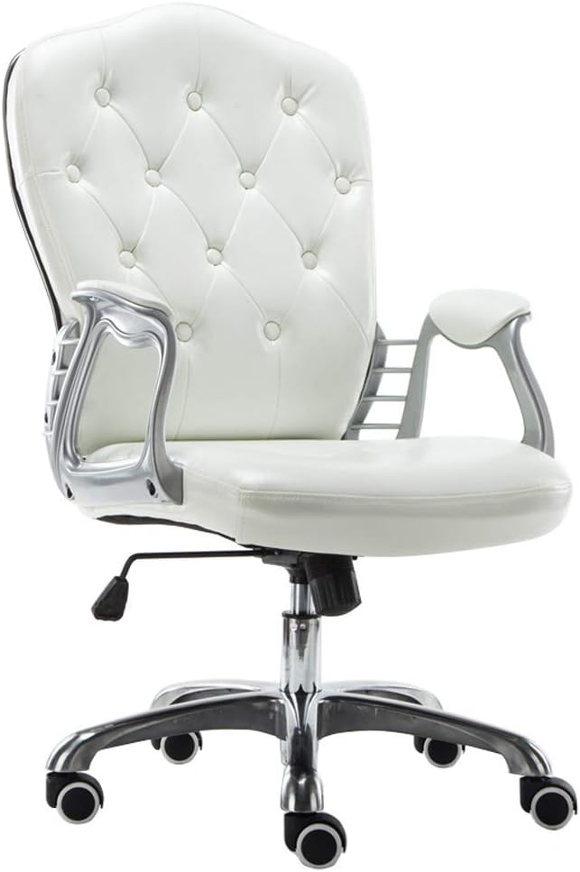 BBAGY Home Task Swivel Chair Reception Computer Chair Office Executive Living room Desk Reception PU Leather Upholstered,Seat Width 52 x Adjustable Height:45~53cm