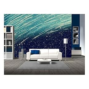 Glitter Vintage Lights Background. Light Silver, Blue and Black. Defocused. - Removable Wall Mural | Self-Adhesive Large Wallpaper - 66x96 inches