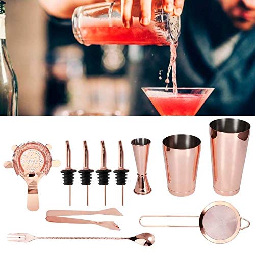 JJZXD Cocktail 11pcs / Set Multifunktions-Edelstahl-Cocktail-Shaker-Tools Set Bar Bartender liefert Cocktail-Tool (Color… – Bild 4