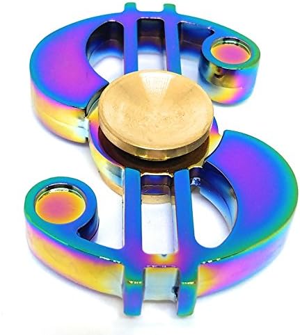 New 2017 Metal Fidget Spinner Toy Stress Reducer | Fidget Toy With Premium Hybrid Ceramic Bearing | Adhd Fidget Toys | Smooth Surface Fidget Toy Spinner (Rainbow Dollar)
