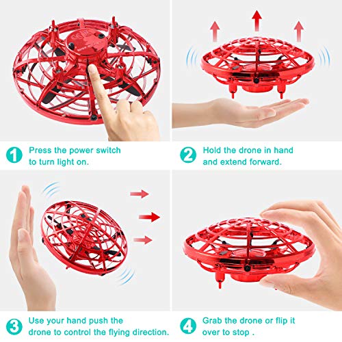 image for semai Flying Toys for Kids Mini UFO Drone Hand Operated Drones with 2 