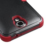 Galaxy Mega 2 Case, Kaleidio [Mybat Natural TUFF] Dual Layer Shock Proof Hybrid Case Cover w/ Metal Kickstand for Samsung Galaxy Mega II 2 G750F [Package Includes a Overbrawn Prying Tool & Stylux Stylus/Pen Dust Plug Combo] - Retail Packaging [Black/Red]