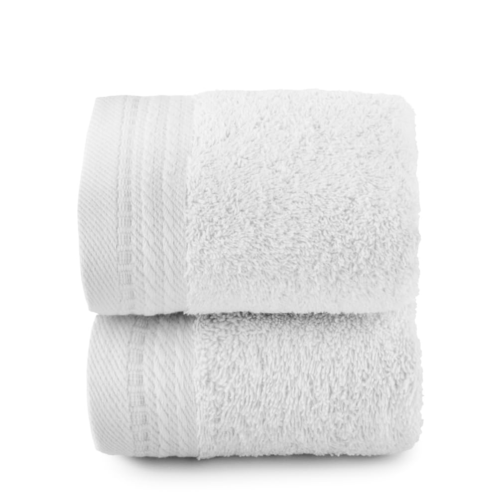 Top Towel - Premium - Large Bath Towels - Bath Towels - 2 Face Towels or Bidet -30x50cm - 100% Cotton - 600g - White