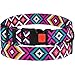 Nylon Dog Collar Aztec Geometric Pattern Tribal Magenta 14-18 inch