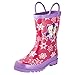 Disney Kids Girls' Frozen Anna and Elsa Character Printed Waterproof Easy-On Rubber Rain Boots (Toddler/Little Kids)