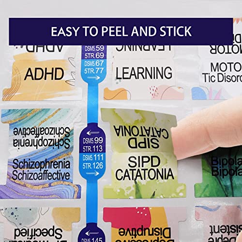 2022 DSM5TR Tabs and DSM5 Index Tabs, ColorCoded and Laminated Tabs