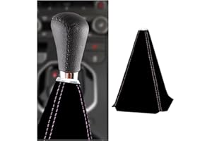BESULEN Car Shift Boot Cover, Suede Leather Shift Knob Boot Dust Cover, Manual/Auto Shifter Boot Sleeve Replacement, Handbrake Gaiter Boot Dust Cover Car Interior Accessories