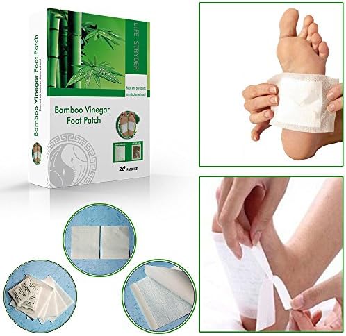Life Stryder 100% Natural Herbal Detox Foot Pads with Premium Adhesive Sheets (10ct).