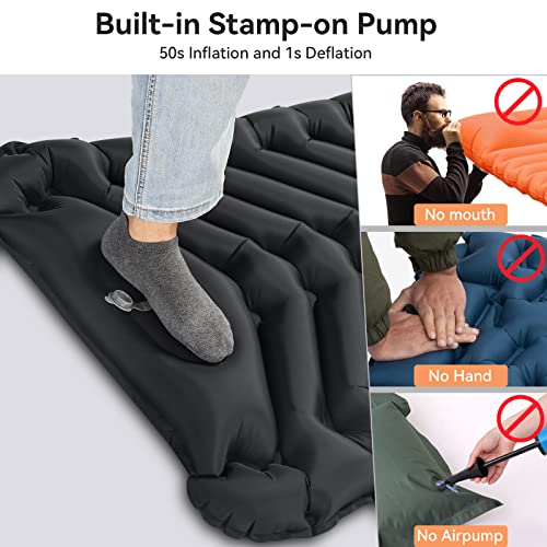 VECUKTY Inflatable Camping Sleeping Pads with Pillow, Camping Air Mat