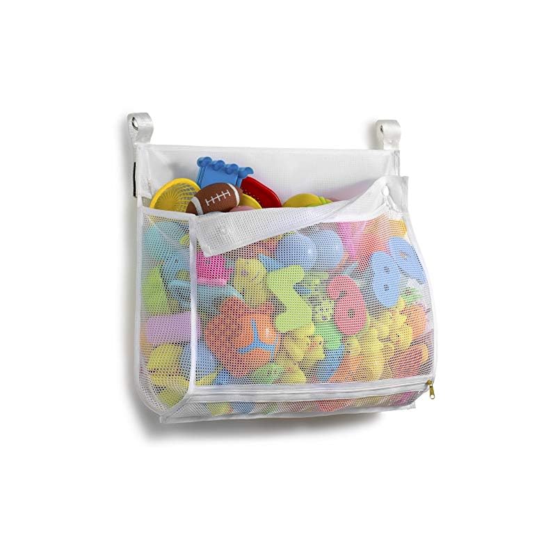 Tenrai Clever Zippered Mesh Bath Toy Organizer, Multiple Ways to Hang, Extra Large Opening Bathroom Toy Holder, Large…