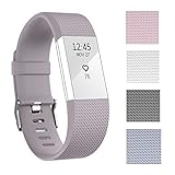 Charge 2 Elastomer Bracelet, Colors Sweat and Water Resistance Easy Cleaning Fitness Wristband, Fitbit Charge 2 Replacement Silicone Watchband Strap with A Surgical-Grade Stainless Steel Buckle