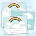 Canopy Street Rainbows And Hearts Kids Thank You Note Card Pack / 20 Vibrant Fill In Thank You Cards And White Envelopes / 4 5/8