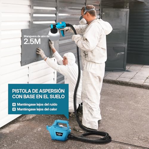 Tilswall Paint Gun, 800W HVLP 1200ML/Min Electric Paint Gun, 1300ML Reservoir, 3 Nozzles and 3 Patterns, High Power Paint Sprayer for Furniture, Cabinets, Fences