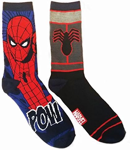 Mens 2Pk Crew Pow Spiderman