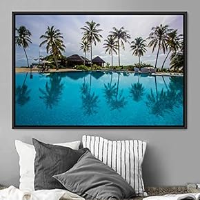 signwin Framed Canvas Wall Art Palm Tree Colorful...