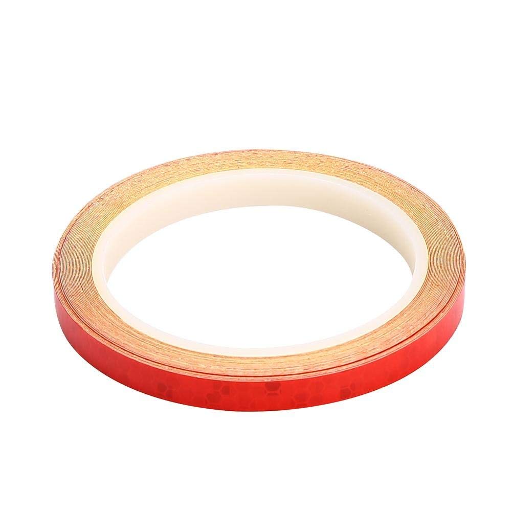 Alomejor 2 Rolls Bicycle Reflective Sticker Cycling Security Wheel Decal Stripe Tape for Car Motorcycle Cycling Bike Bicycle (Red)