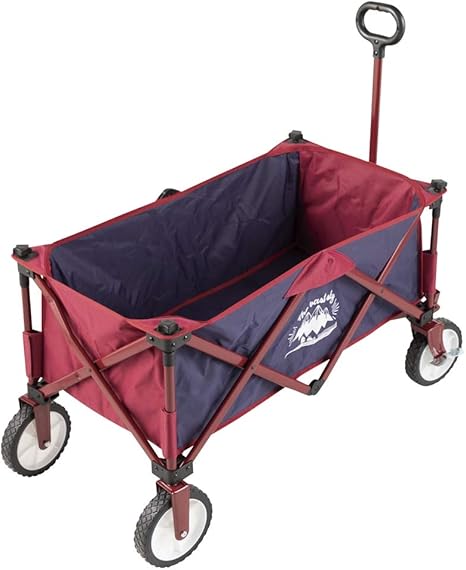 Amazon Co Jp コーナン オリジナル 折畳式 キャリーワゴン ネイビーレッド 幅100 奥行47 高さ57cm ブレーキ 床板付 ホーム キッチン