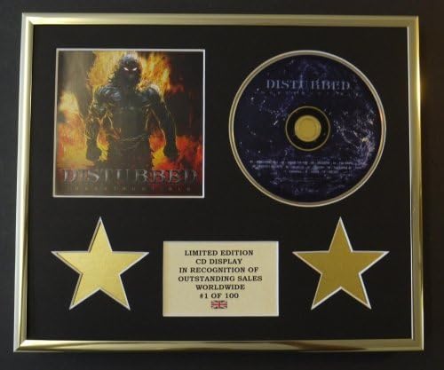 DISTURBED/CD DISPLAY/LIMITED EDITION/COA/INDESTRUCTIBLE, Gold, 30L x 24W cm