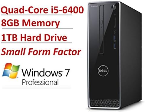 2016 NEW Dell Inspiron 3000 Premium High Performance Small Form Desktop PC, Intel Quad-Core i5-6400 Processor up to 3.3GHz, 8GB RAM, 1TB HDD, DVR Buner, WLAN, Bluetooth, HDMI, VGA, Windows 7 Pro