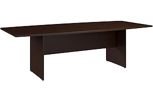 Bush Business Furniture 96-inch Office Conference Table with Wood Base, Boardroom Meeting Space for 8 Users, Mocha Cherry