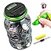 OLICTA Piggy Bank Digital Counting Coin Bank Creative Large Money Saving Box Jar Bank LCD Display Coins Saving Gift (Dollar) (Black-Green)