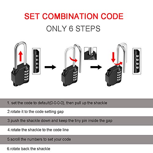 4 Disecu+Combination+Shackle+Waterproof+Resettable
