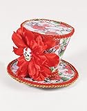 Day of the Dead Red Floral Mini Top Hat