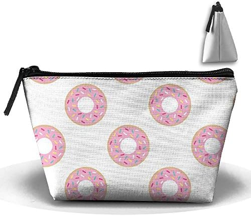 Doughnut Sweet Food Designer Trapezoid Cosmetic Bag Colorful Zipper Pouch For Women